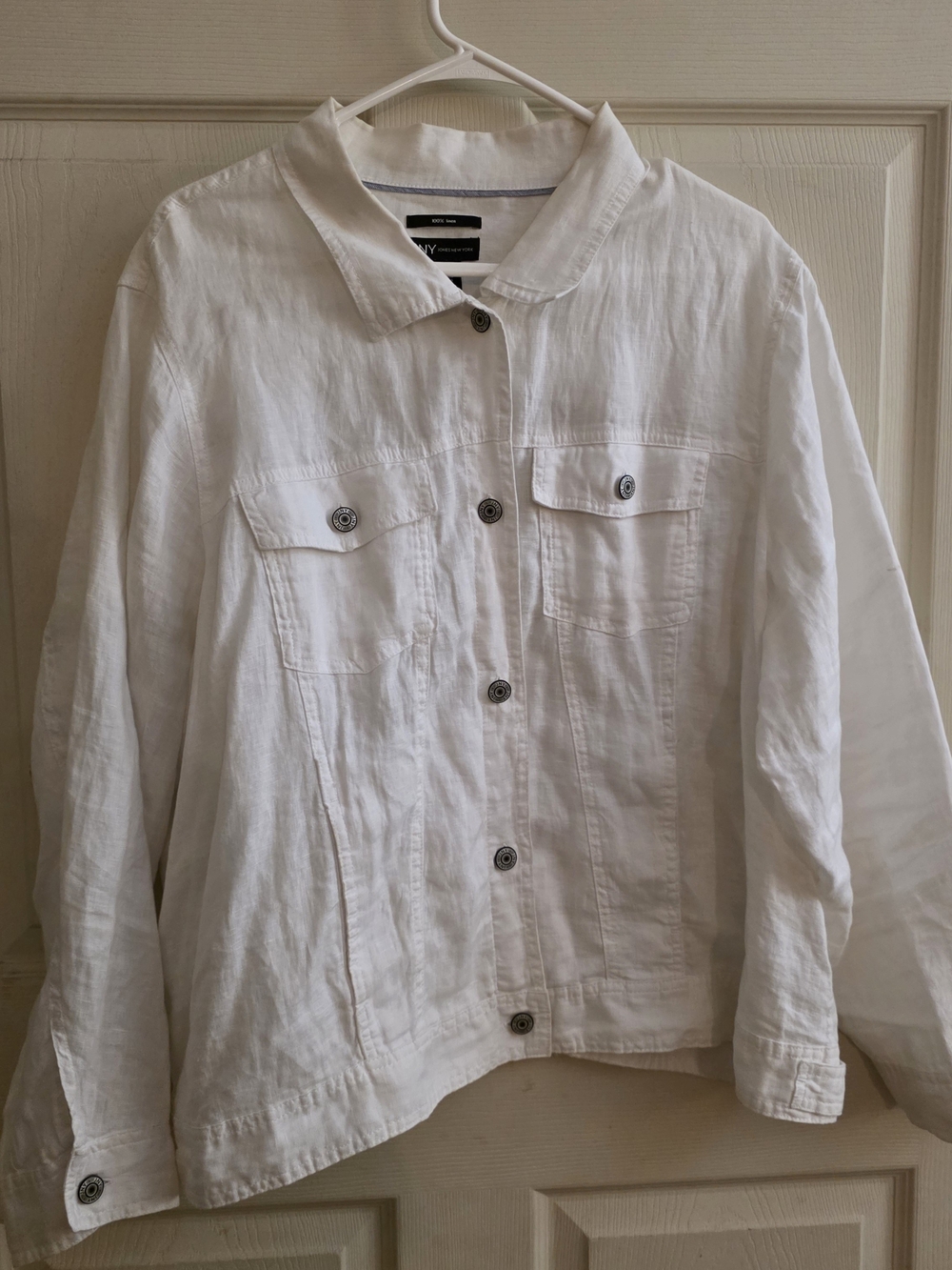 Jones Of New York Women’s White Button-Front Jacket